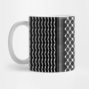 Palestinian Traditional Hatta Kufiya Pattern #2 Freedom Iconic Palestine Folk Design - wht Mug